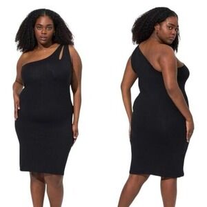 Torrid Foxy Bodycon Dress 3X Black LBD Contemporary‎ Night Out Classy Fairy Goth
